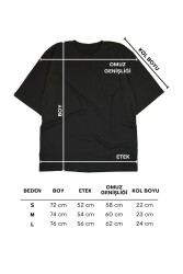 Ay Çiçeği Tasarım Baskılı Oversize Unisex Beyaz T-Shirt - 6