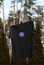 Brain Damage Yazılı Beyin Tasarım Baskılı Oversize Unisex Siyah T-Shirt - 4