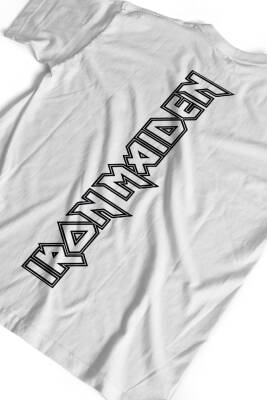 Iron Maiden Yazılı Tasarım Baskılı Oversize Unisex Beyaz T-Shirt - 4