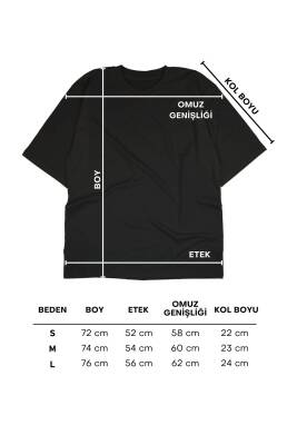 King Yazılı Taç Tasarım Baskılı Oversize Unisex Siyah T-Shirt - 6