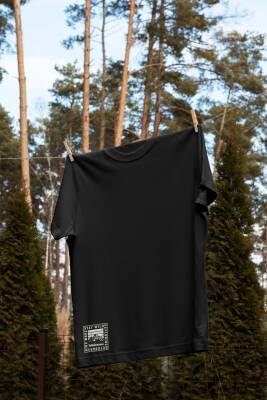 Wilderness Yazılı Sıra Dağlar Tasarım Baskılı Oversize Unisex Siyah T-Shirt - 5